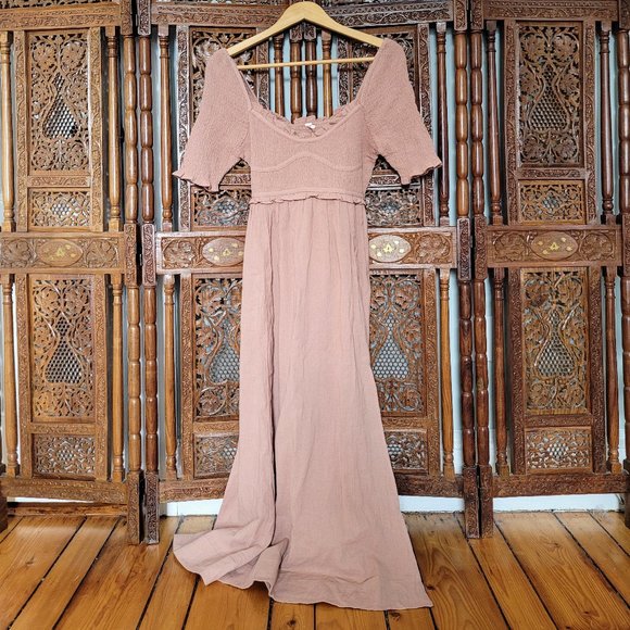 Free People Dresses & Skirts - Free People Midi Smocked Dress - NWOT - Cafe- Endless Summer